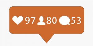 vector modern like, follower, comment icons